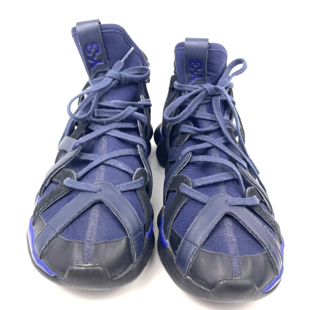 Men's Adidas Yohji Yamamoto Y-3 Kyujo High Top Blue Sneakers Shoes Size 8.5 - Picture 2 of 13